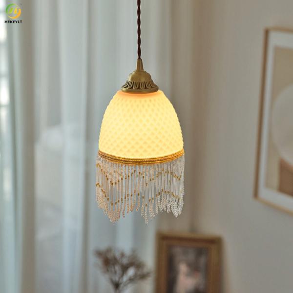 Luz de vidro retro americana do pendente da borla para o quarto da sala de visitas da sala de jantar do estudo