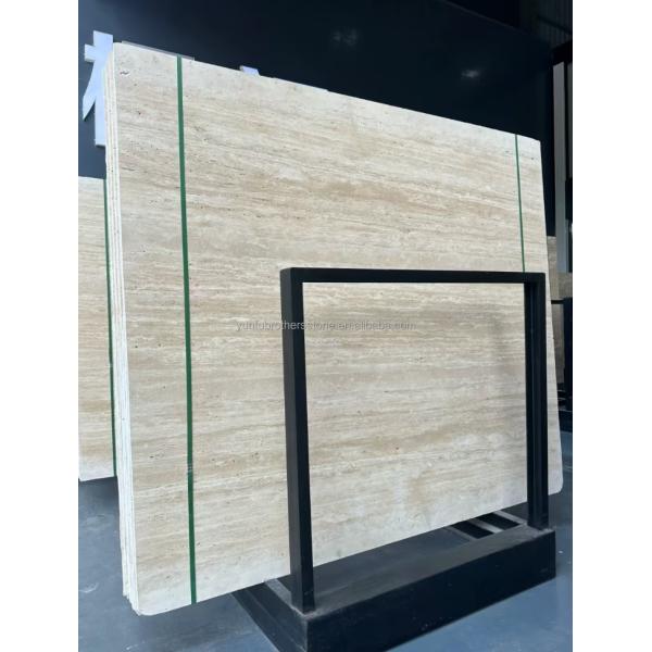 Marble Travertine Stone Big Slab Polished for Modern Hotel Villa Interior Design