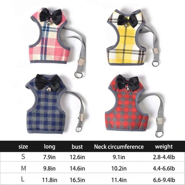 Проложенная сетка Харенесс шотландки стиля британцев жилета проводки собаки кота Бовтие Бреатабле