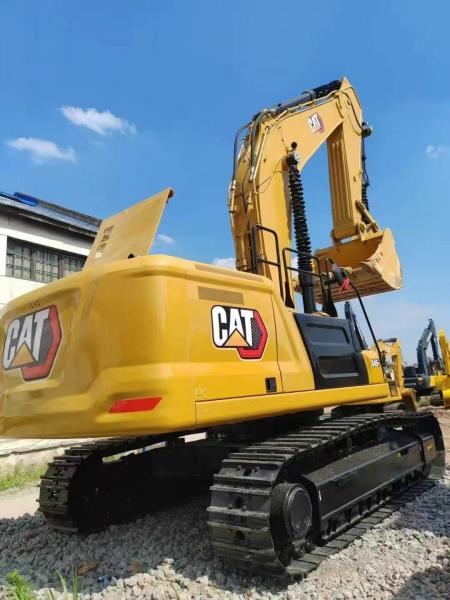 Excavadora de orugas hidráulica CAT345GC de 45 toneladas usada con PLC, maquinaria de construcción grande, elevación de pluma, componentes principales de Caterpillar