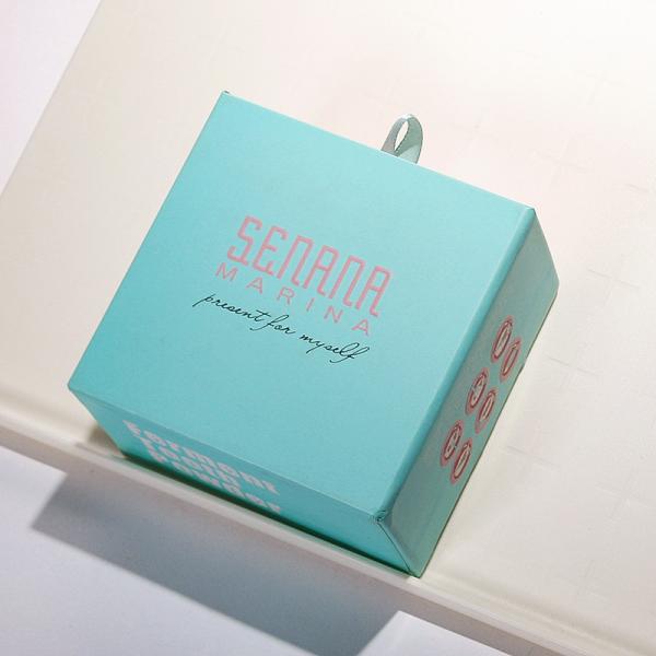 Drawer Gift Box Premium Two Tone Jewelry Cosmetics Packaging Light Blue Lid Pink Base Design Custom Logo Printing