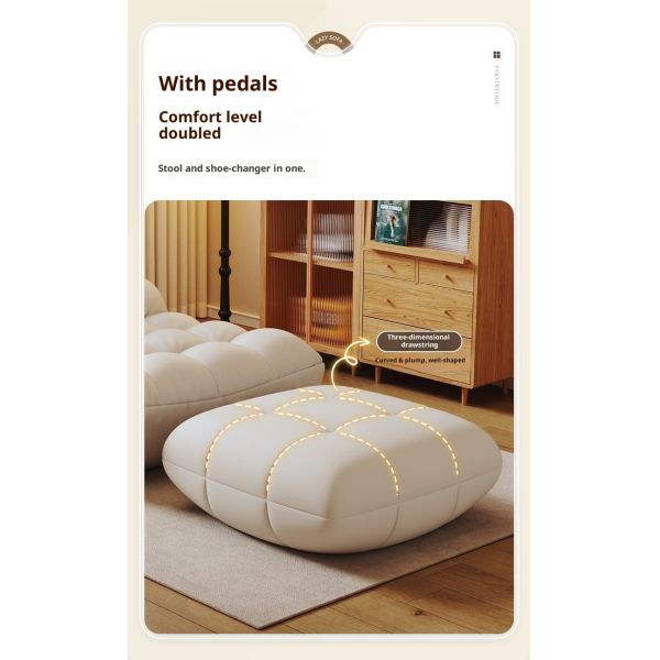 Modern Single Balcony Tatami Lounge Chair Lazy Leisure Bean Bag Sofa with Tech Fabric Modular Design for Living Room