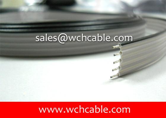 XLPE Flat Ribbon Cable UL21016 #28AWG 64Pins 0.90mm Pitch Tinned Stranded Copper Conductors
