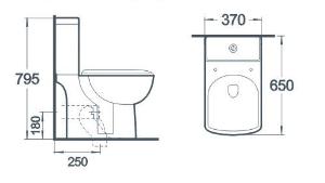 New CE Watermark Two Piece Tornado P/S-Trap Back-to-Wall Closet Toilet