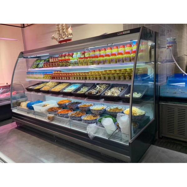 Open Air Display Cooler With Backwall Top Mirror