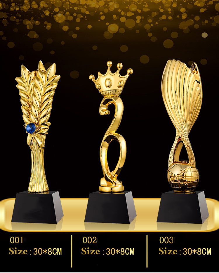 Customized Logo Zinc Alloy Metal Trophy with Brushed Surface for Sports Awards and Gifts