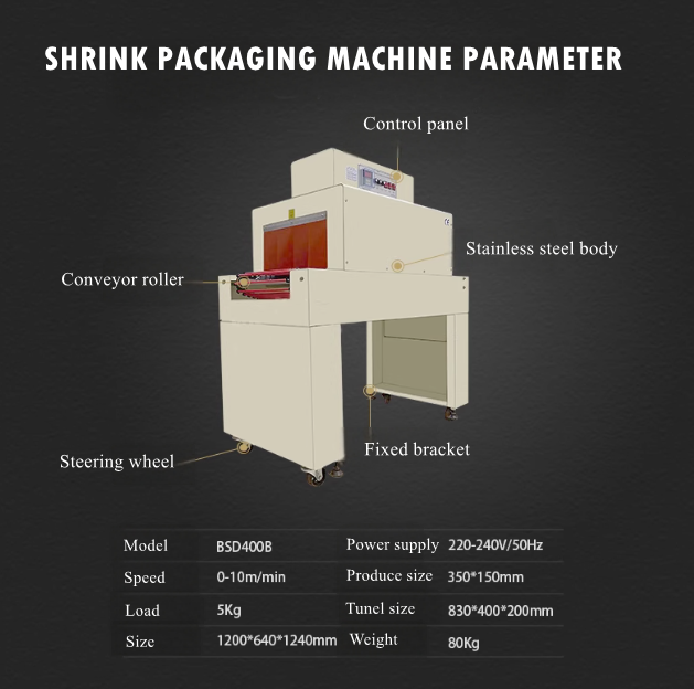 Semi-Automatic Heat Shrink Film Packaging Machine for Food & Beverage Cosmetics Tableware-Paper/Plastic Packaging Engine Core