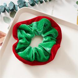 Girl Christmas Hair Accessories Band Ties Elastic Contrast Headband Velvet Scrunchies 10cm
