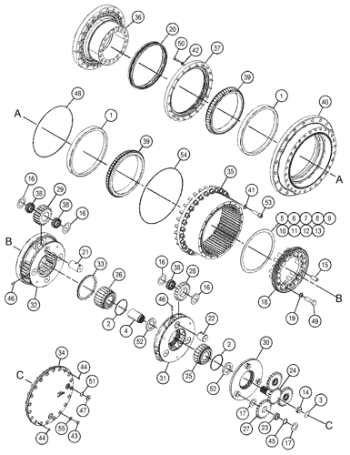 CAT 345D 349D Конечный привод, коробка передач, передвижная моторная сборка, редуктор 227-6045 353-0604