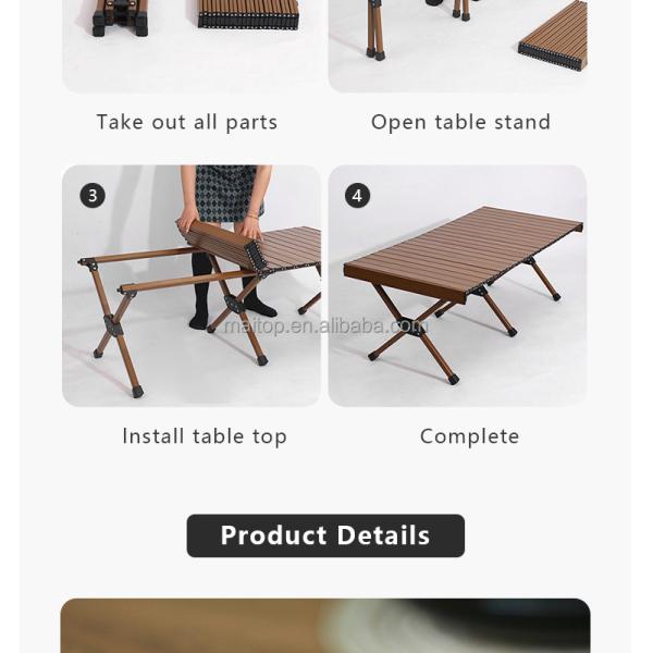 Lightweight Aluminum Folding Camping Table 120cm 30kg Load