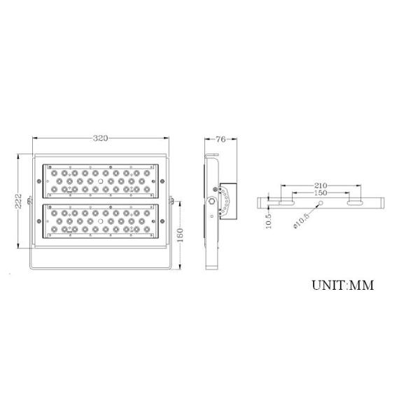 Super Bright 100W LED Flood light with 160Lm/W high efficiency for 5 years warranty.