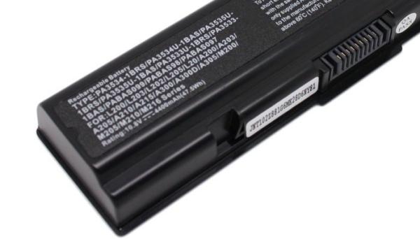 2 TOSHIBA laptop battery, PA3534U PA3727U PABAS098 Satellite A200 L200 M200
