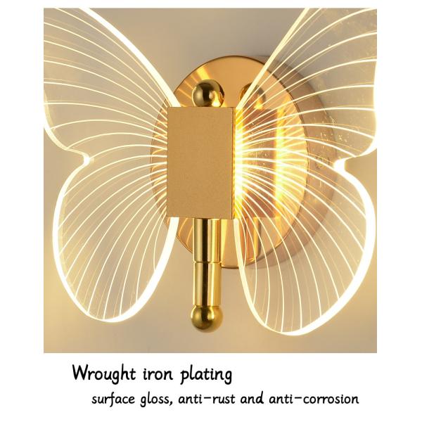 ТВ кровати и спальни гостиницы лампы стены роскошной бабочки свет цвета СИД 3 стены современного