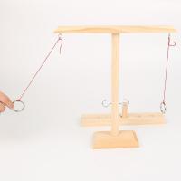 Juegos de lanzamiento de madera Juego de lanzamiento de anillo para niños, juego de gancho y anillo Hecho a mano de madera con escalera de tiro