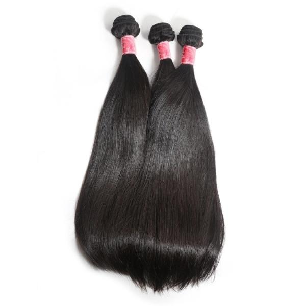 O Weave reto do cabelo humano do GV/cabelo peruano empacota com fechamento