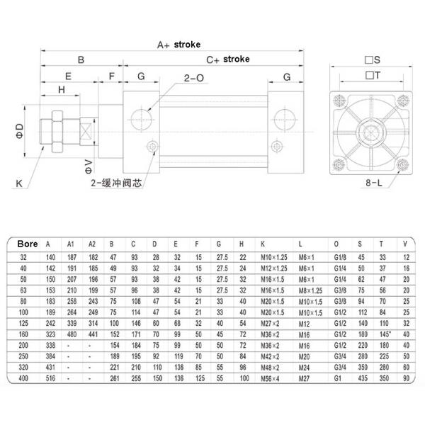 Pneumatic Air Cylinders Double Acting Cylinder Inductive Feature Long Life Span