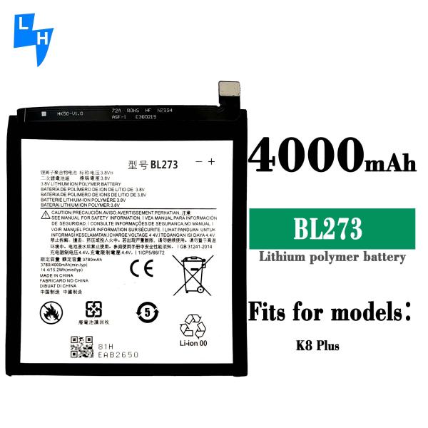 K8 PLUS 100% Original Secondary Lithium Battery BL273 for Lenovo K6 Note 4000mAh 3.8V