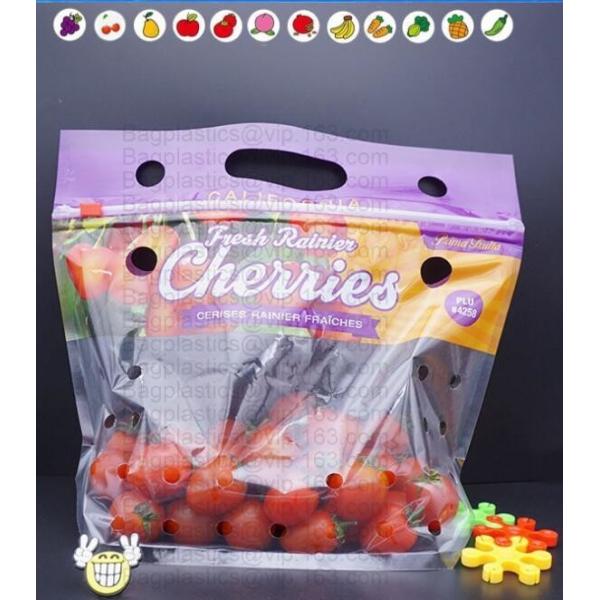 Fruits packaging bag/Grapes plastic bag with ziplock, Air Holes Zip Handle Plastic Bags, bag with vent holes for Grape a