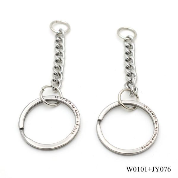 32mm Stainless Steel Flat Split Key Ring - Rust-Free Heavy-Duty O Ring with Custom Engraving & Chain Option