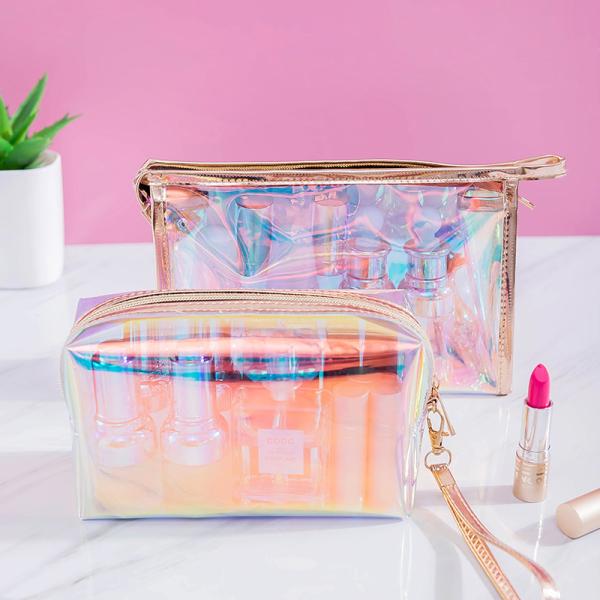 TPU Transparent Cosmetic Bag Custom Logo Beauty Multi-function Laser Cosmetic Pouch