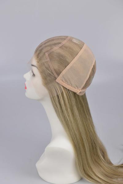 Perruques en dentelle marron moyen pour femmes, avec ligne de cheveux naturelle et véritables mèches de cheveux