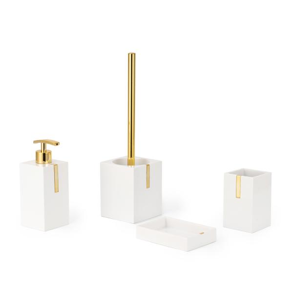 Bathroom Accessories Set Polyresin Foam Dispenser Toothbrush Holder Soap Dish