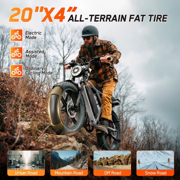 CE UL R002 All Terrain Sport Electric Mountain Bike with High Speed Rear Hub Motor Disc Brake Lithium Battery 7-Speed City Ebike