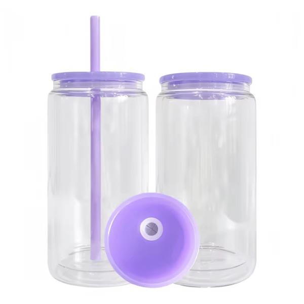 Transparent Clear Can Glass Portable Fashionable Drinking Bottle for Party Gathering