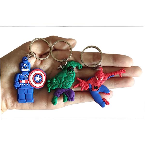 Cartoon Keychains Key Goodie Bag Stuffer Christmas Gift Holiday Charms Kids Birthday Party Favors School Carnival