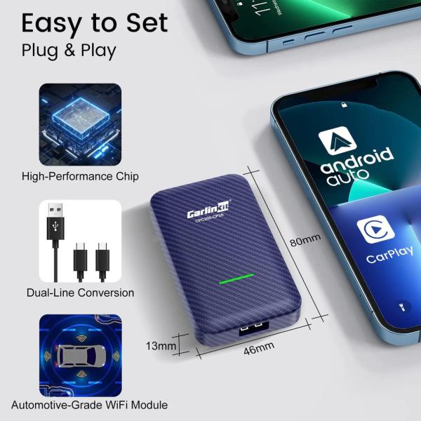 Wireless Android Auto And Carplay Adapter Usb Dongle