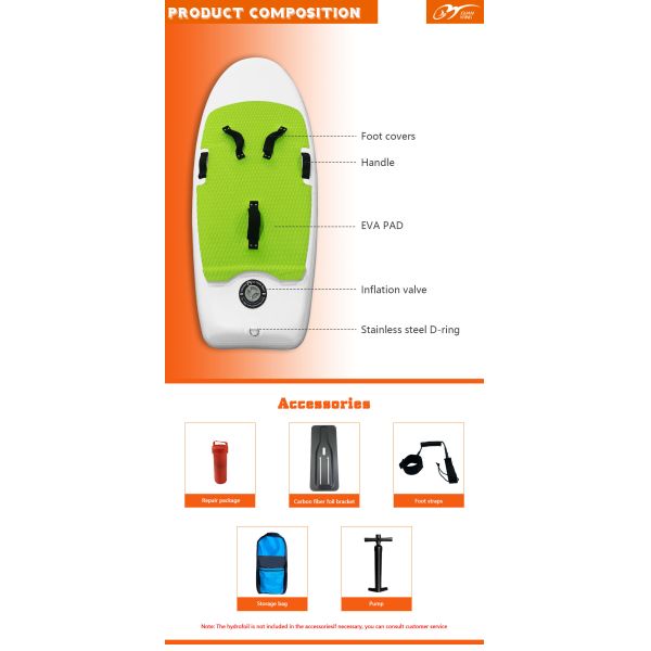 PVC EVA Inflatable Boards 10KG Hydrofoil Wings Foil Inflatable Paddleboards
