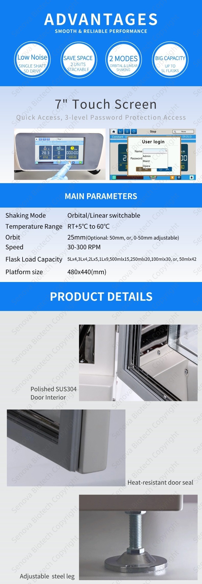 Non-refrigerated Orbital Linear Shaking Incubator ST-203
