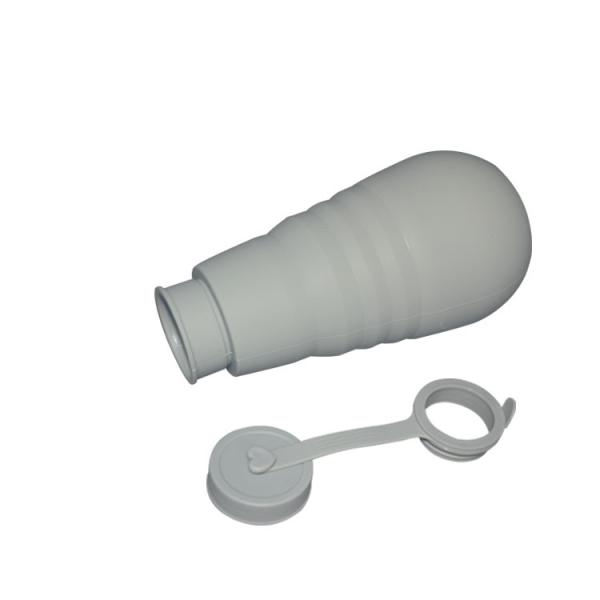 Grey Silicone Collapsible Drinking Bottle Outdoor Sports Folding 500ml Water Bottle