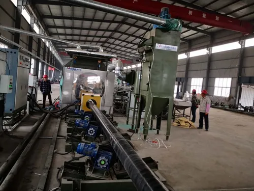O-Type Extrusion 3PE Coating Line with SA 2.5 Treatment for 50-426mm Metal Pipes