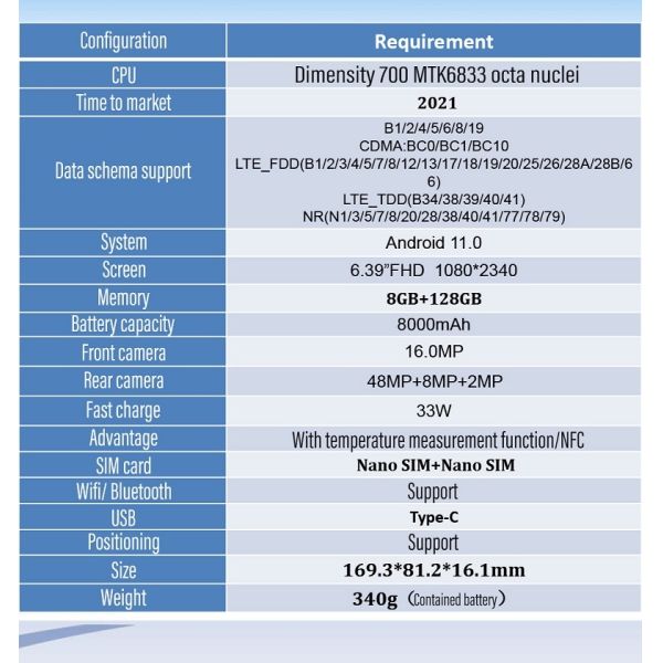 V10 Waterproof 8000mAh Battery Dustproof and Explosion-proof Outdoor Smart Phone Android Smartphone