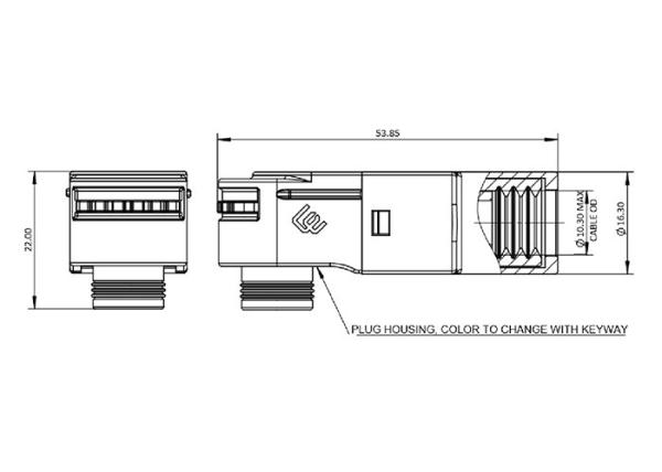DIN EN60529 LV215 Single Pin Electrical Connector For Battery Pack