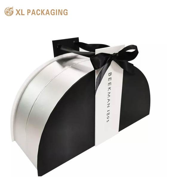 Customized Magnetic Close Cosmetic Gift Box for Luxury Crescent Semicircle Shape Eye Shadow Makeup Set Packaging