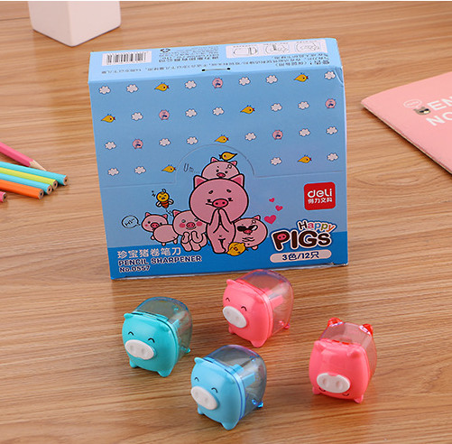 Various Colors  Manual pencil sharpener 3.5cm Kids Children Stationery Supplies Animal Mini Piggy Piglet Dinosaur