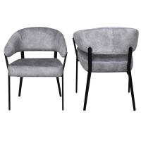 Modern Design Cadeira de braço grisa estofada com aparência acentuada e costas baixas Dc-7553