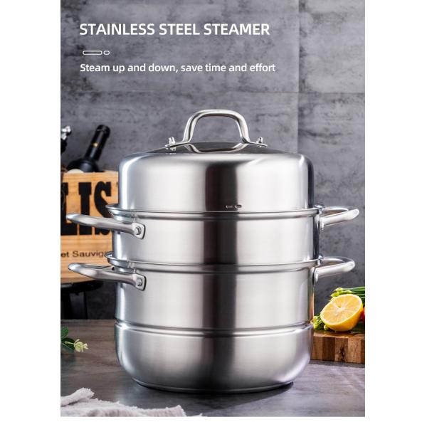 New Product 304 Stainless Steel Steamer Pot Soup Set Stainless Steel Cooker Cooking Soup Pot Steamer Pot