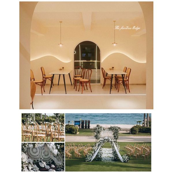 American Retro Black Solid Beech Wood Frame Woven Rattan Seat Bistro Restaurant Dining Side Chair Wholesale