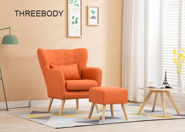 Wooden Frame Structure Contemporary Bedroom Furniture Small 1 Seat Fabric Sofa