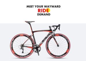 Bicicleta vermelha preta 9.6kg da estrada da velocidade de SHimano SORA 18 com a