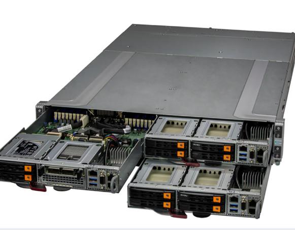 OEM AMI 32MB Supermicro Storage Server SYS-210GT-HNTF 4 Node UP GrandTwin With 4 2.5 NVMe/SATA Drives Per Node