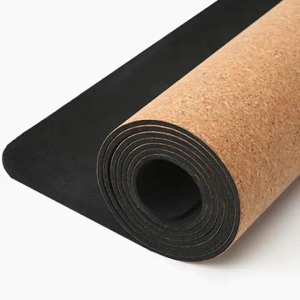 Eco Friendly Cork Alignment Yoga Mat and Block Set Custom Print Rubber Large Thick for Working Out Stretching