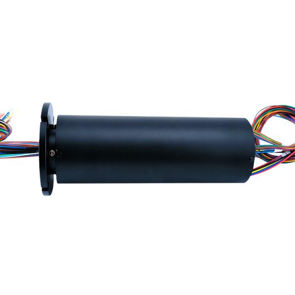 8-way 5A 50-way 2A flange electric slip ring 250rpm speed, aluminum alloy black housing