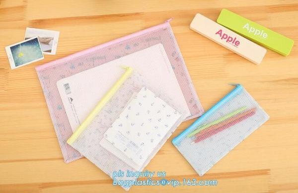 PVC file bag pencil case file folder documents filling bag office school suppllies stationery bag, A4 zipper stationery