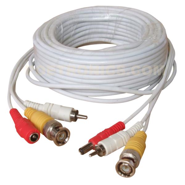 5-50 Meters Black/White Color CCTV Pre-made Siamese Video, Audio and Power Cable