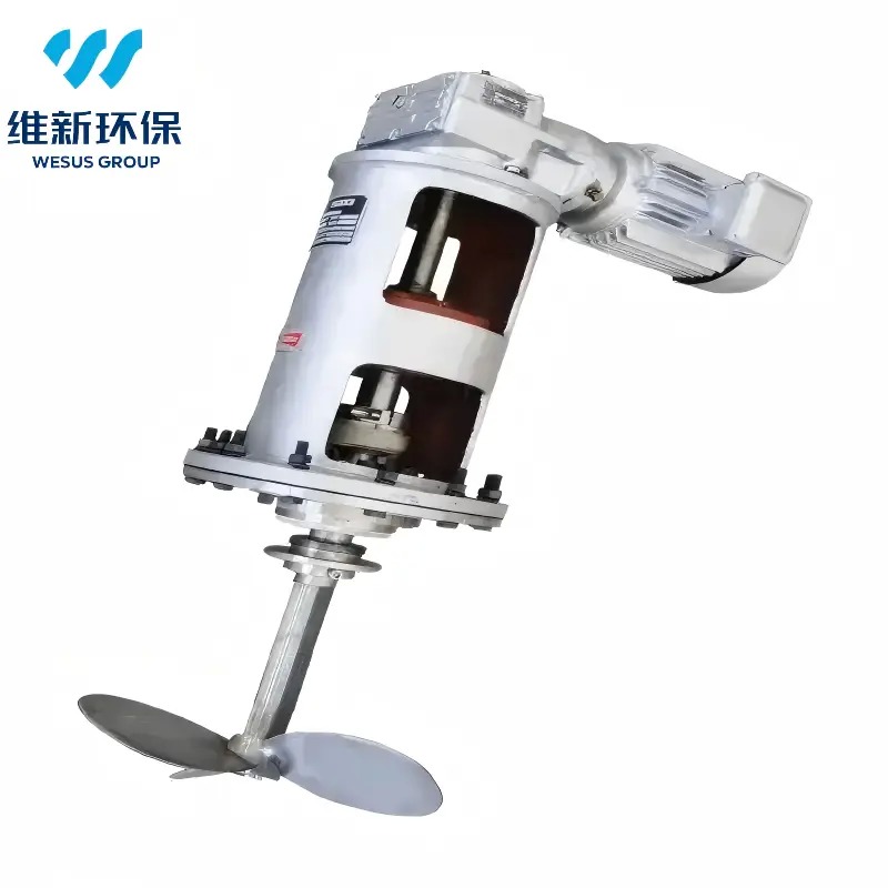 Side Entry Agitator with Spiral Bevel Gear Drive for Industrial Wastewater and Chemical Storage Tanks