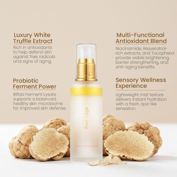 OEM ODM Anti-Aging White Truffle Essence Toner for Firming, Hydration, and Brightening Facial Serum with Collagen and Hyaluronic Acid